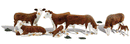 Woodland Scenics / Hereford Cows / O Scale