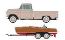 Classic Metal Works / 1957 Chevy Step-Side Pickup Truck with Fishing Boat and Trailer - Assembled / HO Scale