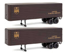 Walthers / 35' Fluted-Side Trailer 2-Pack - Assembled / HO Scale