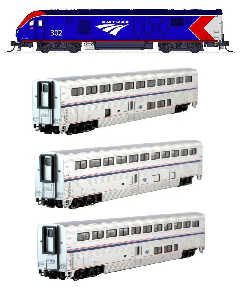 Kato N 101788 Amtrak ALC-42 And Superliner Phase VI 4-Unit "Starter Series" Set