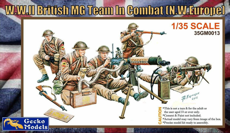Gecko Models / W.W.II British MG Team In Combat (N.W. Europe) 1/35