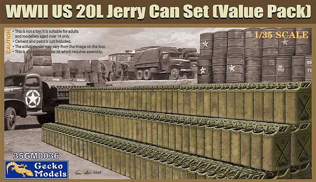 Gecko Models / WWII US 20L Jerry Can Set (Value Pack) 1/35