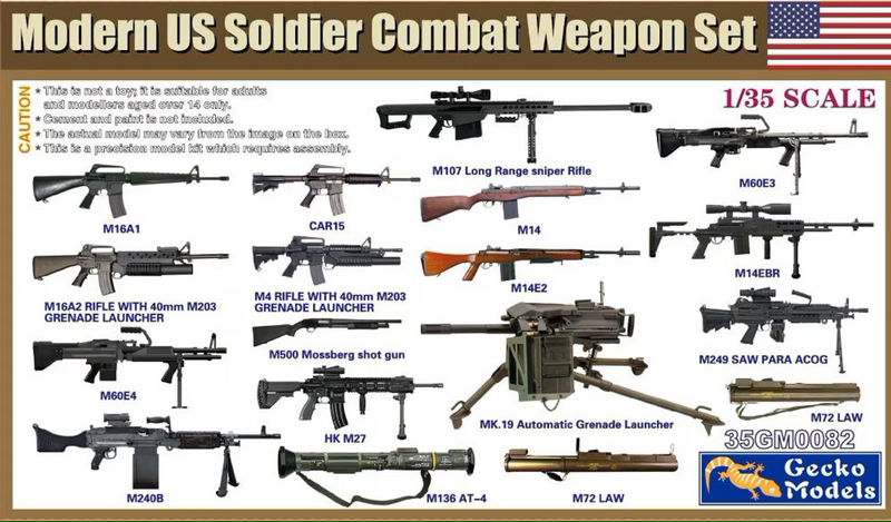 Gecko Models / Modern US Soldier Combat Weapon Set 1/35