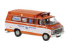 Brekina Automodelle | 1970s Dodge Passenger Van Ambulance - Assembled | Scale: HO