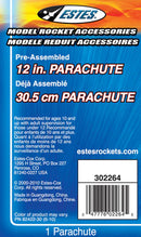 Estes / Parachute, 12" Orange
