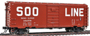 40' PS-1 Boxcar - Soo Line (Boxcar Red; Squared, Block Lettering)