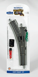 Bachmann / Remote-Control Turnout, Nickel Silver Rail with Gray Roadbed - E-Z Track(R) Left Hand / HO Scale