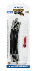 Bachmann / Curved Track w/ Nickel Silver Rail & Gray Roadbed - E-Z Track(R) 18" 45.7cm Radius Terminal Rerailer / HO Scale