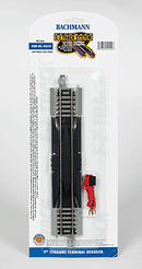 Bachmann / Straight Track w/Nickel Silver Rail & Gray Roadbed - E-Z Track(R) 9" 22.9cm Terminal Rerailer / HO Scale
