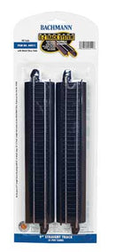 Bachmann / Straight Track w/Steel Rail & Black Roadbed - E-Z Track(R) 9" 22.9cm pkg(4) / HO Scale