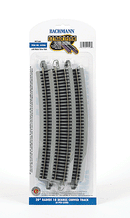 Bachmann / Curved Track w/Nickel Silver Rail & Gray Roadbed - E-Z Track(R) 28" Radius pkg(5) / HO Scale