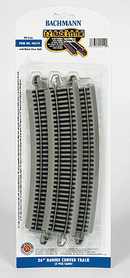 Bachmann / Curved Track w/ Nickel Silver Rail & Gray Roadbed - E-Z Track(R) 26" Radius pkg(5) / HO Scale