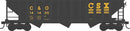 Bowser / 70-Ton 12-Panel 3-Bay Hopper - Ready to Run - CSX C&O 141658 (black, yellow, Transportation Logo)