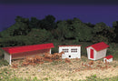Bachmann / Plasticville Farm Buildings w/Animals / HO Scale