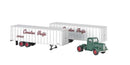 Bachmann / White Tractor w/2 Piggyback Van Trailers - Assembled / HO Scale