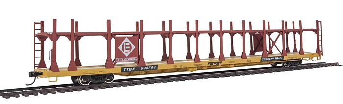 Walthers / 89' Flatcar w/Bi-Level Open Auto Rack - Ready to Run - Erie