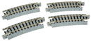 KATO / 249mm 9-3/4" Radius Curve 15-Degree (4) / N Scale