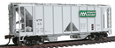 Bowser / 70-Ton 2-Bay Covered Hopper Assembled w/Knuckle Couplers - Vermont Railway