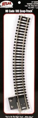 Atlas / 9" Straight Terminal Section HO Code 100, Nickel Silver