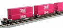 KATO / Gunderson Maxi-I 5-Unit Double-Stack Well Car - 40' Containers - Ready to Run / N Scale
