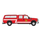 Atlas / Ford F-350 Crew Cab Pickup Truck - Red Fire with Z-Stripe and Cap / HO Scale