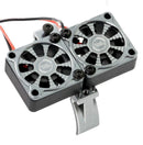 Powerhobby 1/10 Aluminum Heatsink Mount 30mm Twin Turbo Cooling Fans 28K Gunmetal