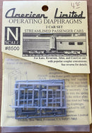 American Limited / Operating Diaphragms 2 Car Set / N Scale