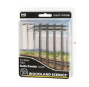 Woodland Scenics / Wired Poles Double Crossbar / HO Scale