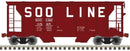 PS-2 2-Bay Covered Hopper - Ready to Run -- Soo Line 6863 (Boxcar Red, white, Squared Billboard Lettering)
