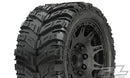 Masher X HP All Terrain BELTED Tires Mounted for X-MAXX & Kraton 8S Front or Rear, Mounted on Raid Black 24mm Wheels