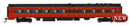 Bachmann HO 14804 85' Smooth-Side Dining Car With Lighted Interior, Pennsylvania Railroad