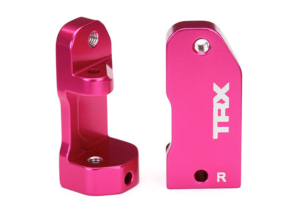 Caster blocks 30-degree pink-anodized 6061-T6 aluminum left & right suspension screw pin 2
