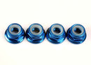 Nuts 5mm flanged nylon locking aluminum blue-anodized 4