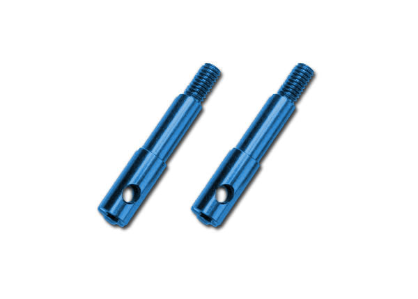 Wheel spindles front 7075-T6 aluminum blue-anodized left & right