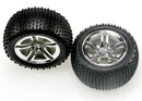 Tires & wheels assembled glued 28 Twin-Spoke wheels Alias  tires foam inserts nitro rear 2
