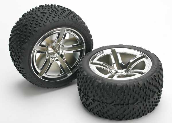 Tires & wheels assembled glued Twin-Spoke wheels Victory tires foam inserts nitro rear 2