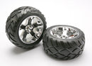 Tires & wheels assembled glued All-Star chrome wheels Anaconda  tires foam inserts nitro rear electric front 1 left 1 right