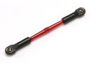 Turnbuckle aluminum red-anodized front toe link 61mm 1 assembled with rod ends and hollow balls see part 5539X for complete set of Jato aluminum turnbuckles