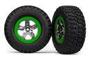 Tires & wheels assembled glued SCT chrome green beadlock wheel BFGoodrich  Mud-Terrain™  TA  KM2 tire foam inserts 2 2WD front only