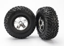 Tires & wheels assembled glued SCT satin chrome black beadlock style wheels SCT off-road racing tires foam inserts 2 4WD frontrear 2WD rear only