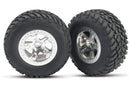 Tires & wheels assembled glued SCT satin chrome beadlock style wheels SCT off-road racing tires foam inserts 2 2WD front