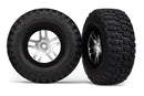 Tires & wheels assembled glued SCT Split-Spoke satin chrome black beadlock wheels BFGoodrich  Mud-Terrain™  TA  KM2 tires foam inserts 2 2WD front