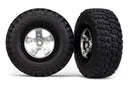 Tires & wheels assembled glued SCT satin chrome black beadlock style wheels BFGoodrich  Mud-Terrain™  TA  KM2 tires foam inserts 24WD frontrear 2WD rear only