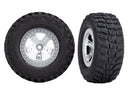 Tires & wheels assembled glued  SCT satin chrome beadlock style wheels Kumho tires foam inserts 2 4WD frontrear 2WD rear only
