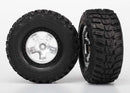 Tires & wheels assembled glued  SCT satin chrome black beadlock style wheels Kumho tires foam inserts 2 4WD frontrear 2WD rear only