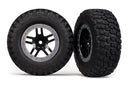 Tires & wheels assembled glued SCT Split-Spoke black satin chrome beadlock wheels BFGoodrich  Mud-Terrain™  TA  KM2 tire foam inserts 2 4WD fr 2WD rear