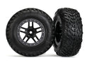 Tires & wheels assembled glued SCT Split-Spoke black satin chrome beadlock style wheels dual profile 22 outer 30 inner SCT off-road racing tires foam inserts 2 2WD front