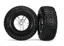 Tires & wheels assembled glued SCT Split-Spoke satin chrome black beadlock wheels dual profile 22 outer 30 inner SCT off-road racing tires foam inserts 2 frontrear