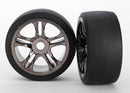 Tires & wheels assembled glued split-spoke black chrome wheels slick tires S1 compound foam inserts rear 2