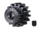 Gear 15-T pinion machined 10 metric pitch fits 5mm shaft set screw for use only with steel spur gears